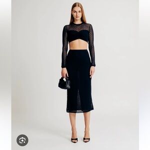 Torn by Ronny Kobo Black Midi Dress